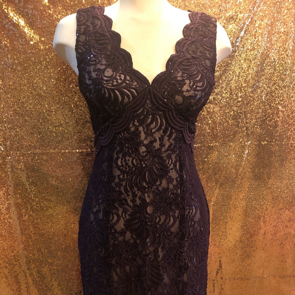 Burgundy Lace Dress - Prom/Formal